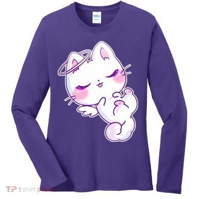 Cute Kitten Angel Women's Long Sleeve Shirt