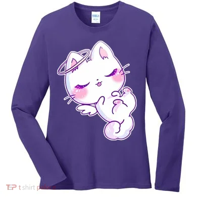 Cute Kitten Angel Women's Long Sleeve Shirt