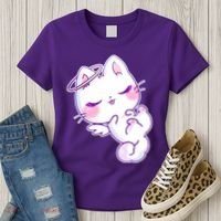 Cute Kitten Angel Women's T-Shirt thumb 3