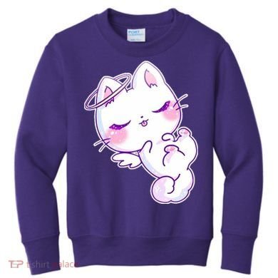 Cute Kitten Angel Kids Sweatshirt