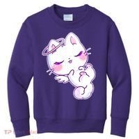 Cute Kitten Angel Kids Sweatshirt thumb 0