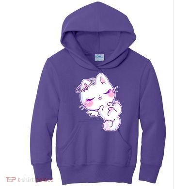 Cute Kitten Angel Kids Hoodie