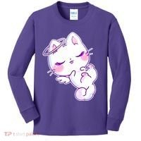 Cute Kitten Angel Kids Long Sleeve Shirt thumb 0