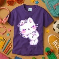 Cute Kitten Angel Kids T-Shirt thumb 3
