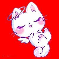 Cute Kitten Angel Santa Hat thumb 1