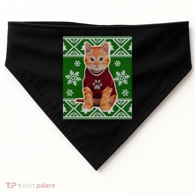 Cute Kitten Ugly Christmas USA-Made Doggie Bandana