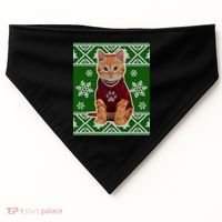 Cute Kitten Ugly Christmas USA-Made Doggie Bandana thumb 0