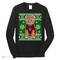 Cute Kitten Ugly Christmas Long Sleeve Shirt thumb 0