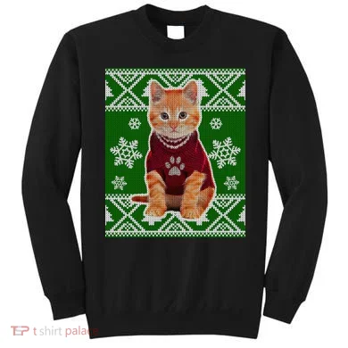 Cute Kitten Ugly Christmas Sweatshirt