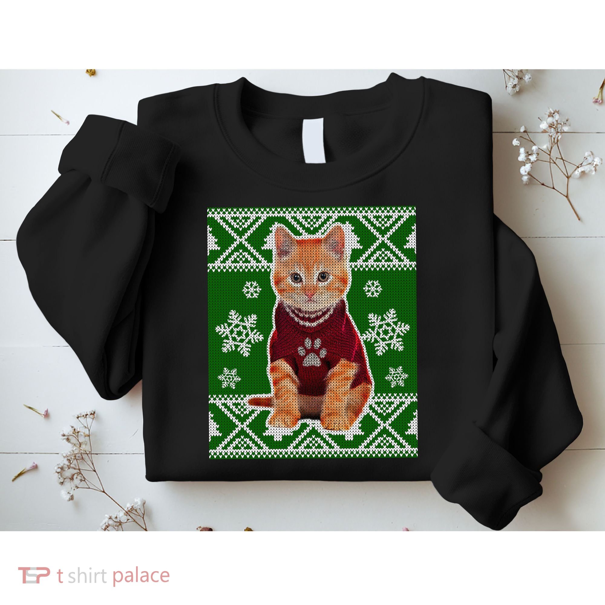 Cute Kitten Ugly Christmas Sweatshirt
