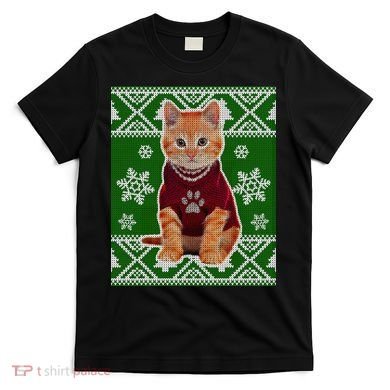 Cute Kitten Ugly Christmas T-Shirt
