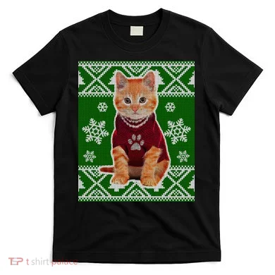 Cute Kitten Ugly Christmas T-Shirt