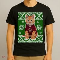Cute Kitten Ugly Christmas T-Shirt thumb 3