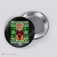Cute Kitten Ugly Christmas Button thumb 0