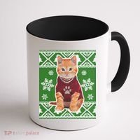 Cute Kitten Ugly Christmas Coffee Mug thumb 1