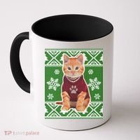 Cute Kitten Ugly Christmas Coffee Mug thumb 0