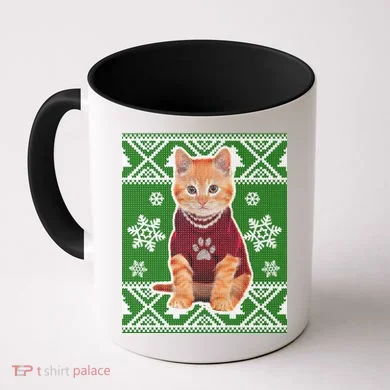 Cute Kitten Ugly Christmas Coffee Mug