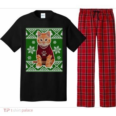 Cute Kitten Ugly Christmas Pajama Set