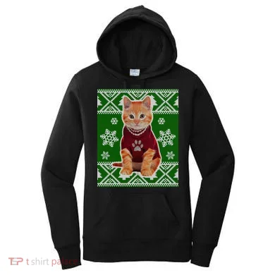 Cute Kitten Ugly Christmas Women's Hoodie