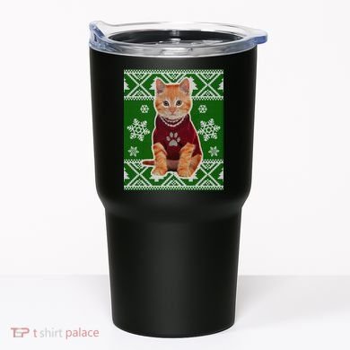 Cute Kitten Ugly Christmas Tumbler