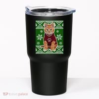Cute Kitten Ugly Christmas Tumbler thumb 0