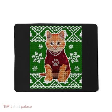 Cute Kitten Ugly Christmas Mousepad