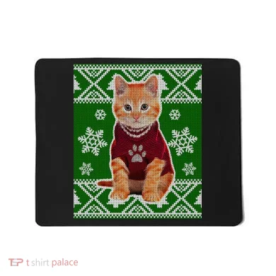 Cute Kitten Ugly Christmas Mousepad