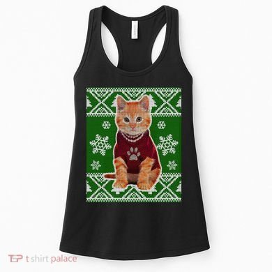 Cute Kitten Ugly Christmas Women's Tank Top