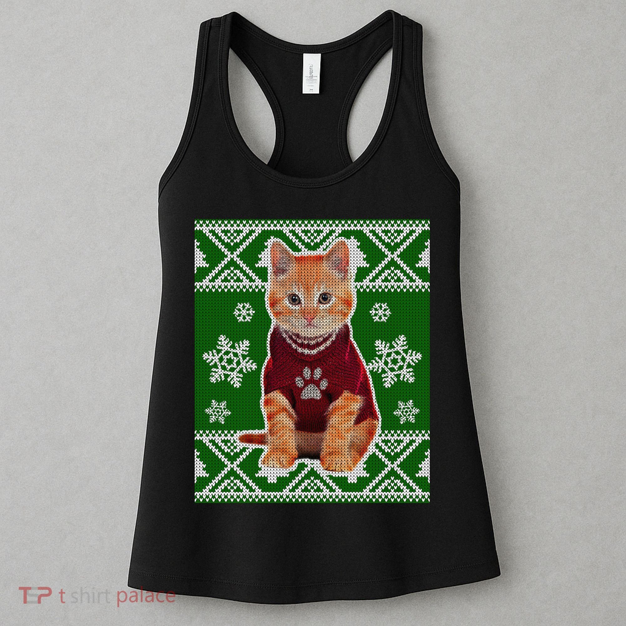 Cute Kitten Ugly Christmas Women's Tank Top