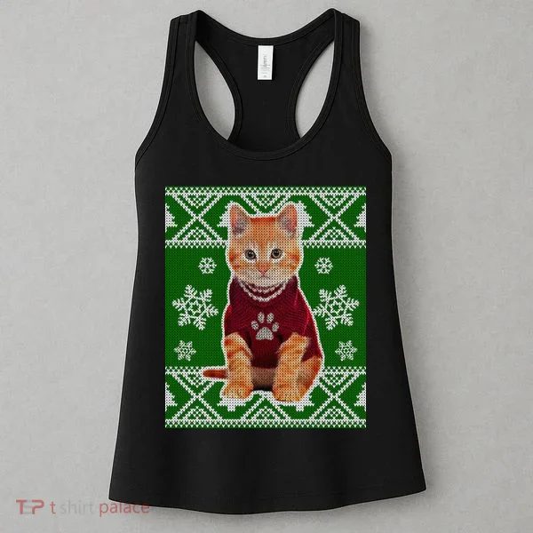 Cute Kitten Ugly Christmas Women's Tank Top