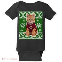 Cute Kitten Ugly Christmas Baby Bodysuit thumb 0