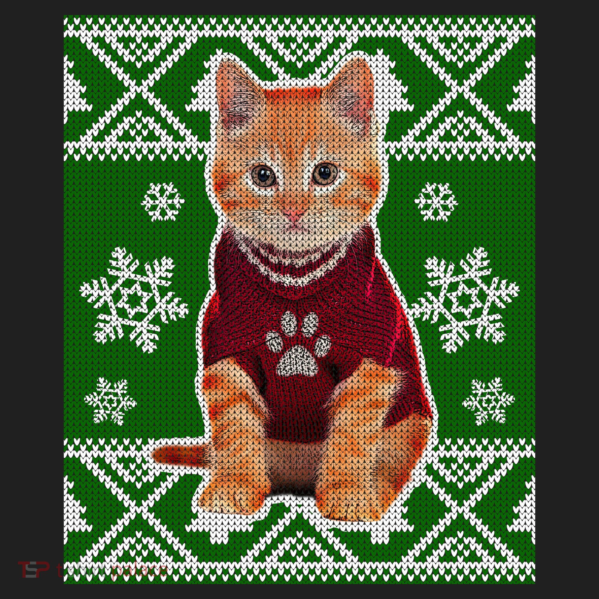 Cute Kitten Ugly Christmas Hat