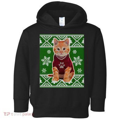 Cute Kitten Ugly Christmas Toddler Hoodie