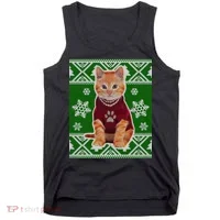 Cute Kitten Ugly Christmas Tank Top thumb 0