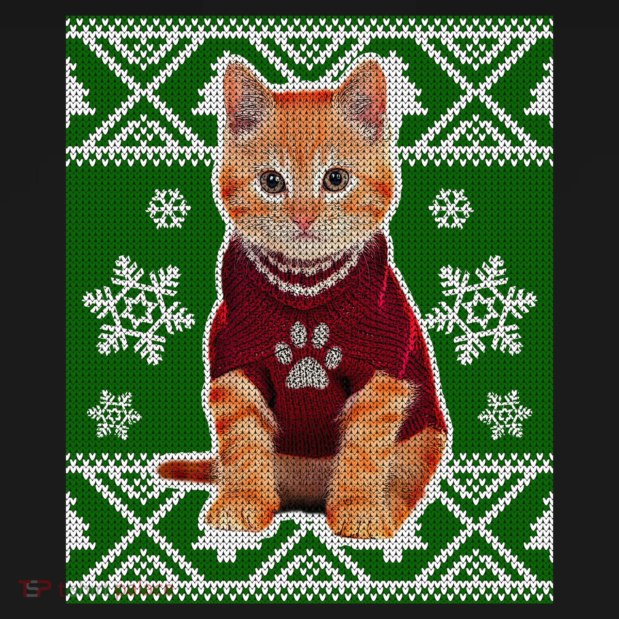 Cute Kitten Ugly Christmas Tank Top