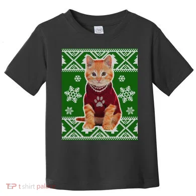 Cute Kitten Ugly Christmas Toddler T-Shirt