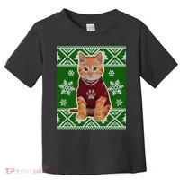 Cute Kitten Ugly Christmas Toddler T-Shirt thumb 0