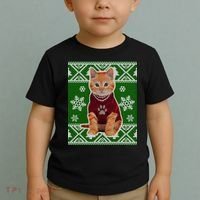 Cute Kitten Ugly Christmas Toddler T-Shirt thumb 2