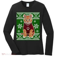 Cute Kitten Ugly Christmas Women's Long Sleeve Shirt thumb 0
