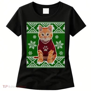 Cute Kitten Ugly Christmas Women's T-Shirt