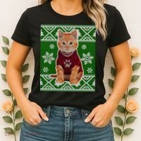 Cute Kitten Ugly Christmas Women's T-Shirt thumb 2