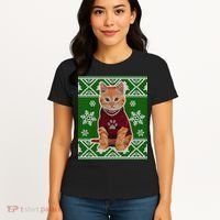 Cute Kitten Ugly Christmas Women's T-Shirt thumb 4