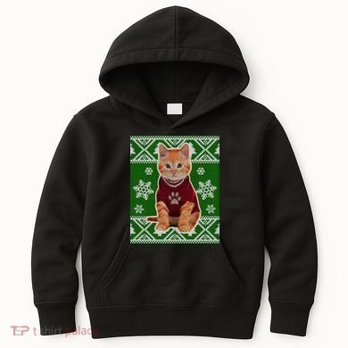 Cute Kitten Ugly Christmas Kids Hoodie