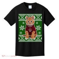Cute Kitten Ugly Christmas Kids T-Shirt thumb 0