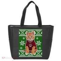 Cute Kitten Ugly Christmas Tote Bag thumb 0