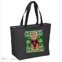 Cute Kitten Ugly Christmas Tote Bag thumb 2