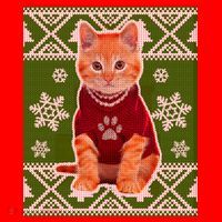 Cute Kitten Ugly Christmas Santa Hat thumb 1