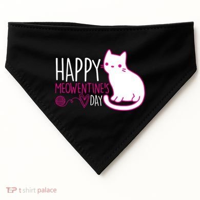 Cute Kitty Cat Valentines Day Meowtines USA-Made Doggie Bandana