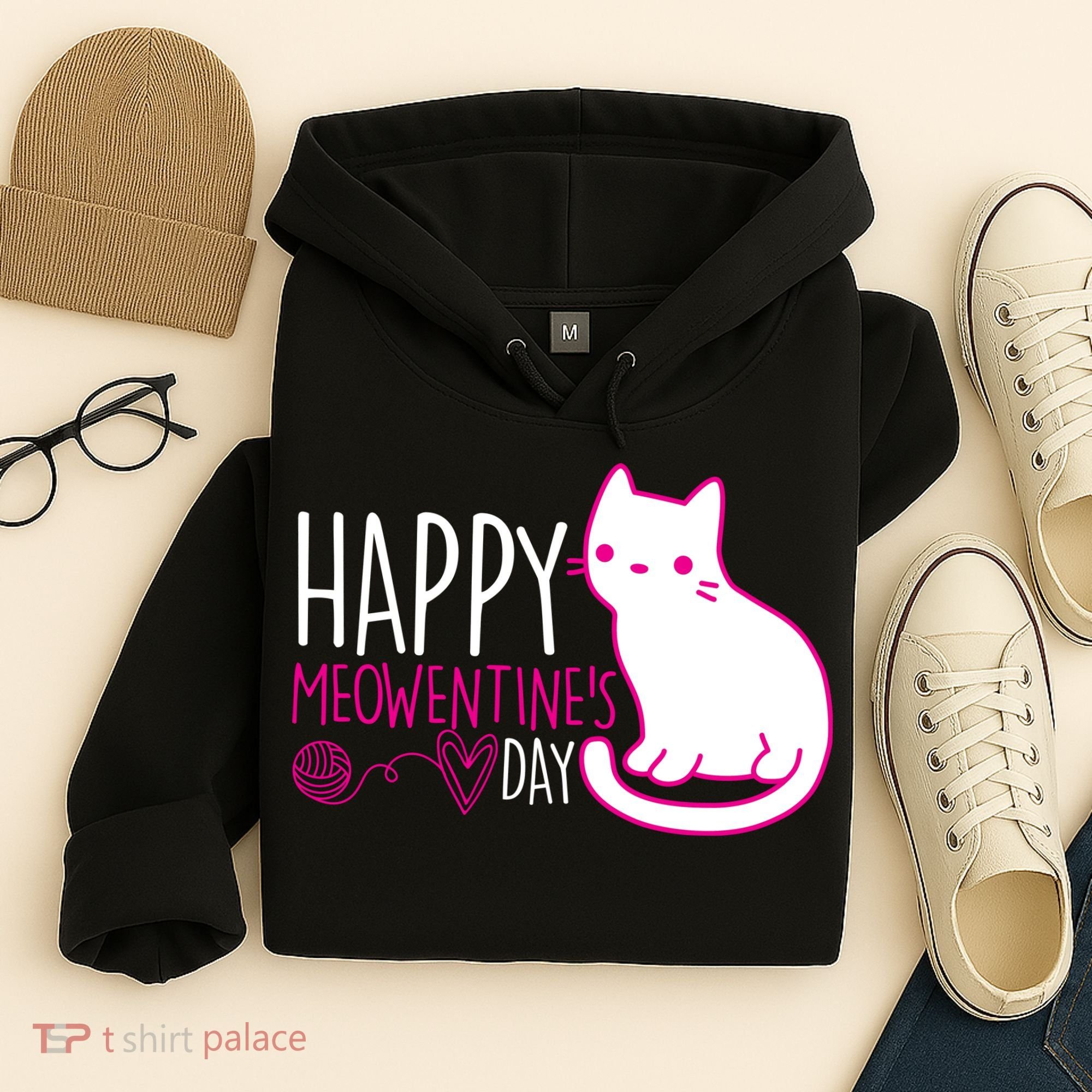 Cute Kitty Cat Valentines Day Meowtines Hoodie