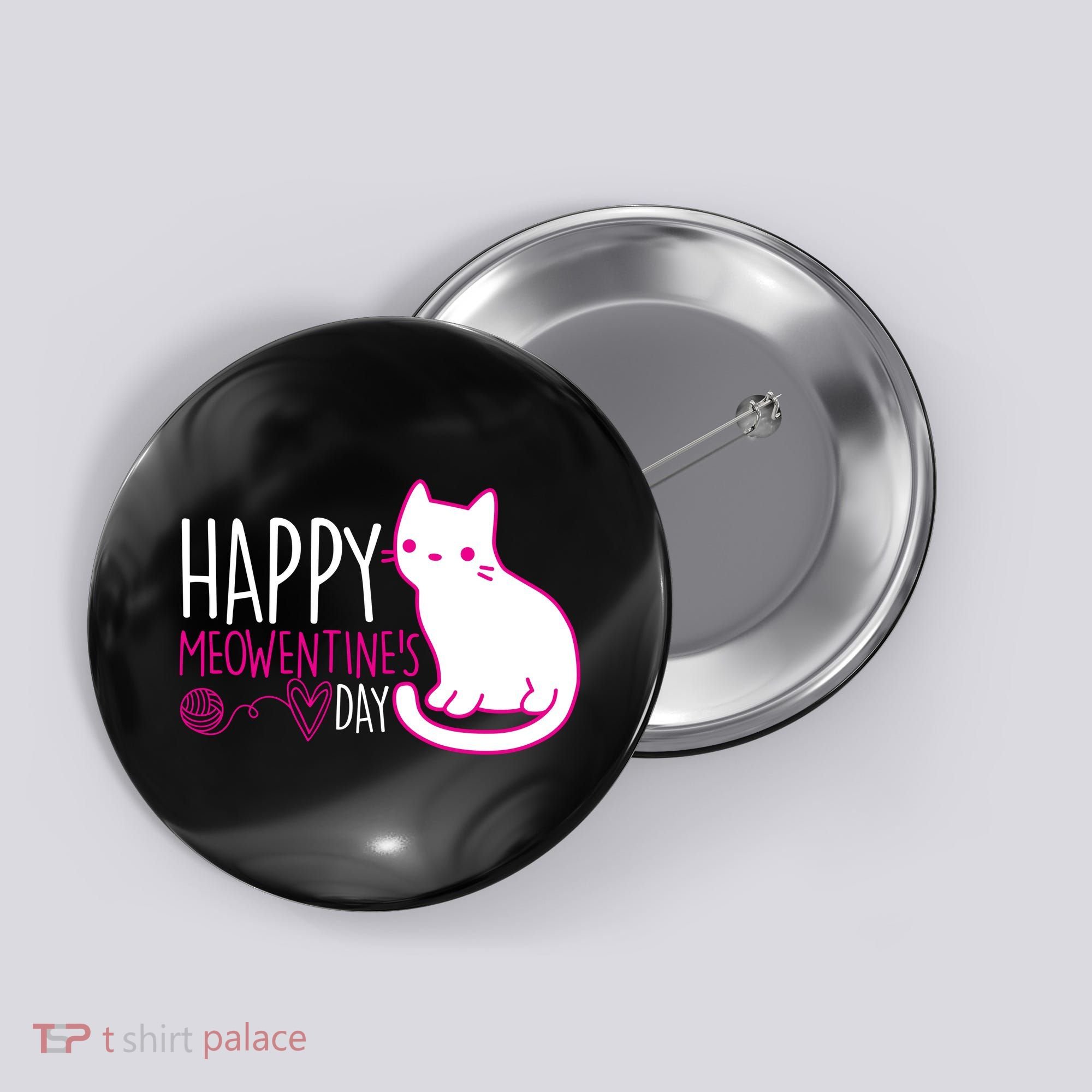 Cute Kitty Cat Valentines Day Meowtines Button